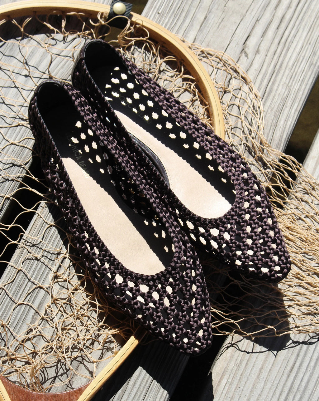Cienna ballerines tissées en satin