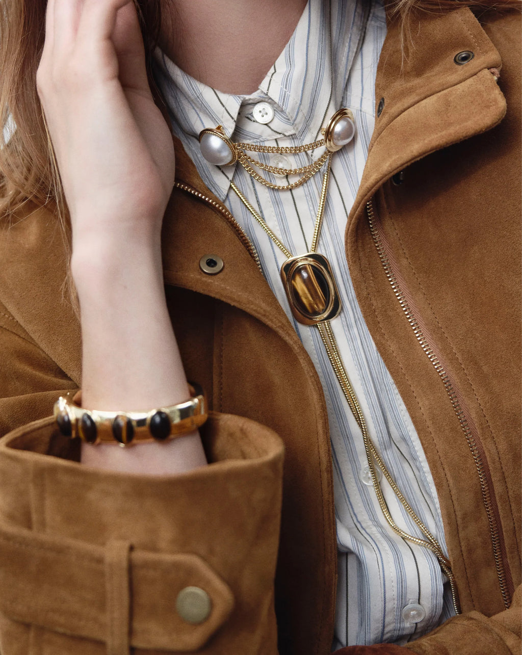 Pearl Chain Brooch