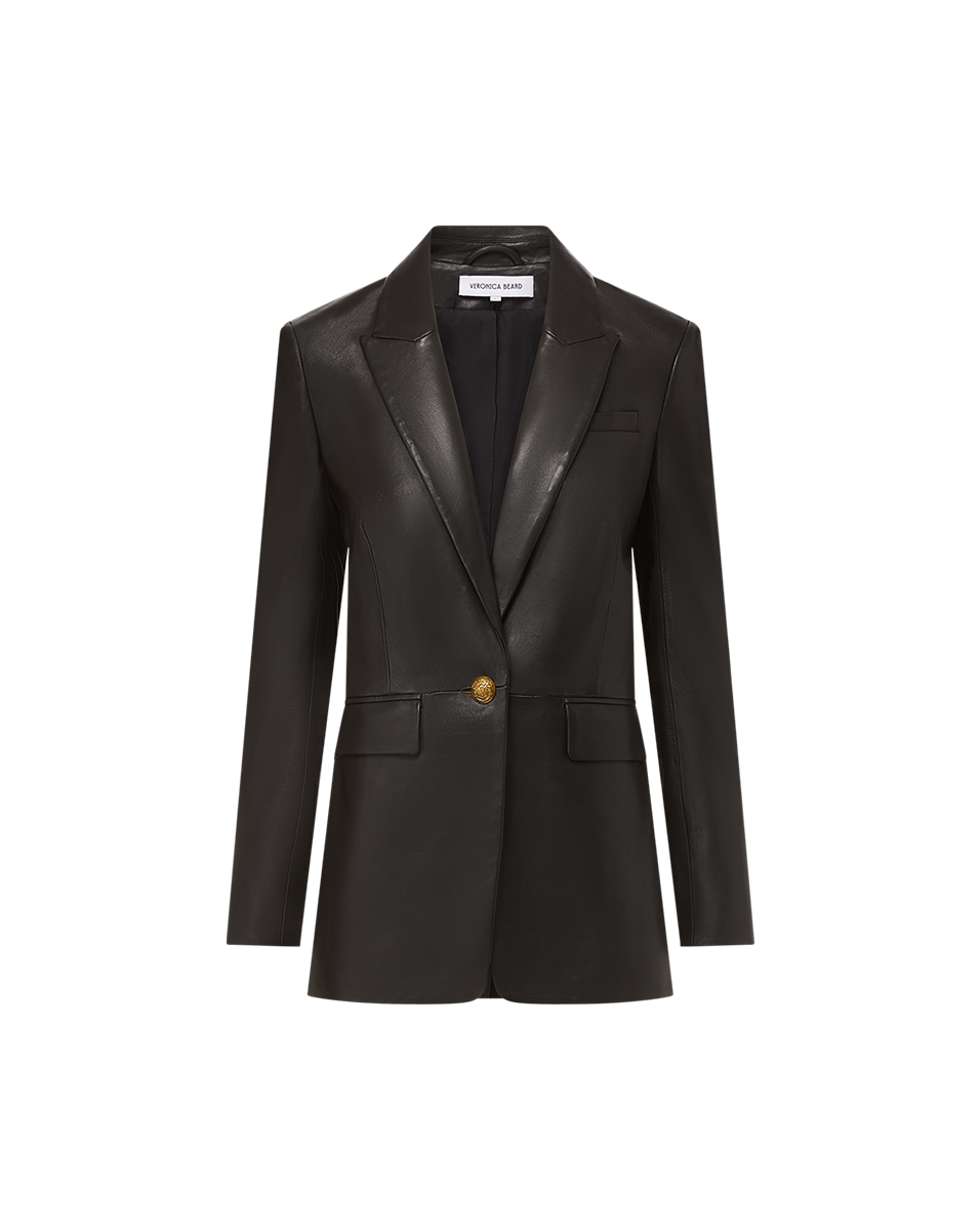Veste Vega en cuir à plastron