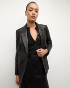 Veste Vega en cuir à plastron