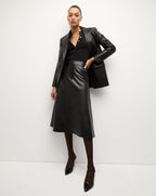 Veste Vega en cuir à plastron