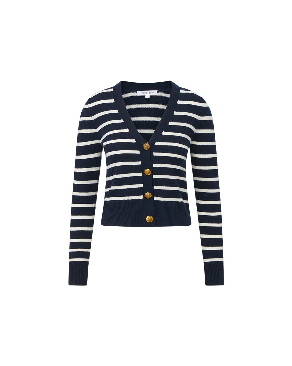Solene Striped Cashmere Cardigan