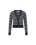 Solene Striped Cashmere Cardigan