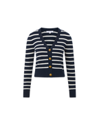 Solene Striped Cashmere Cardigan