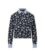 Chemise à double col en soie Maia Floral
