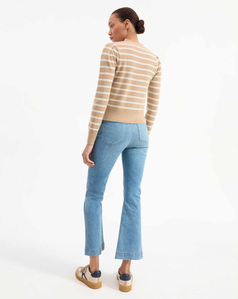 Solene Striped Cashmere Cardigan