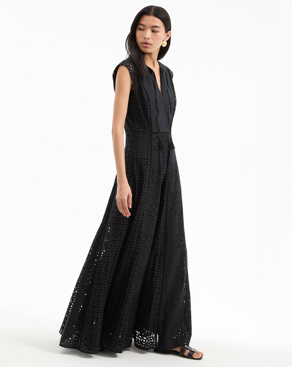 Alina Eyelet Maxi Dress - Famous | Online Store