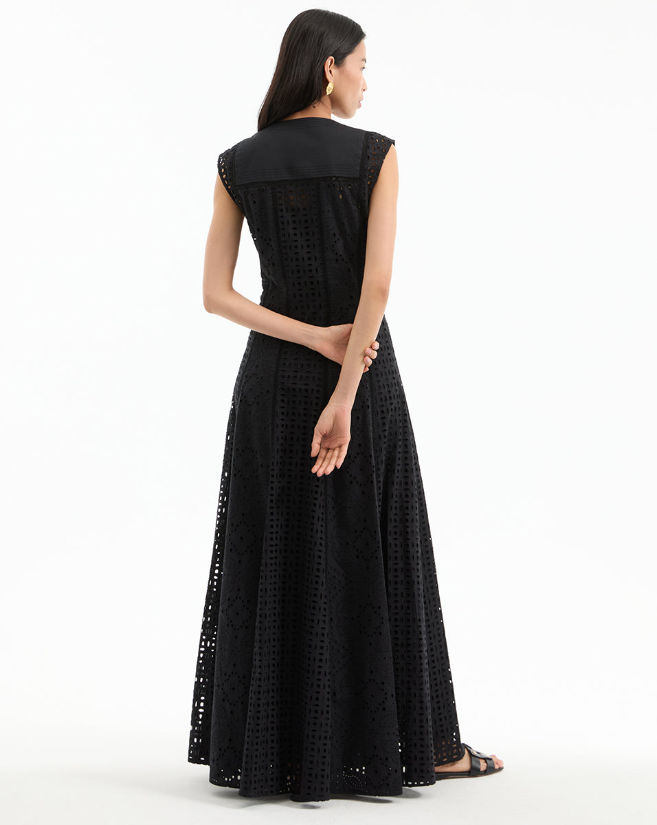 Alina Eyelet Maxi Dress - Famous | Online Store