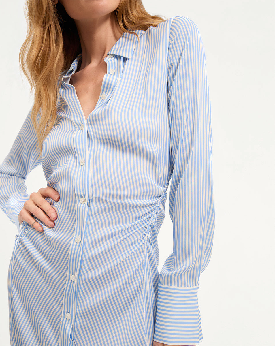 Robe-chemise midi en soie Lex