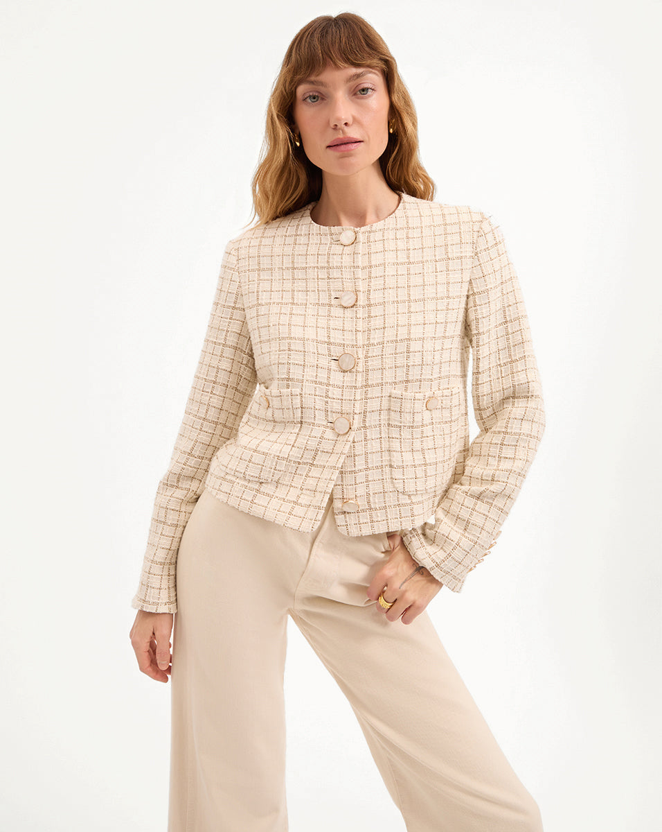 Andrea Metallic Tweed Jacket - Famous | Online Store
