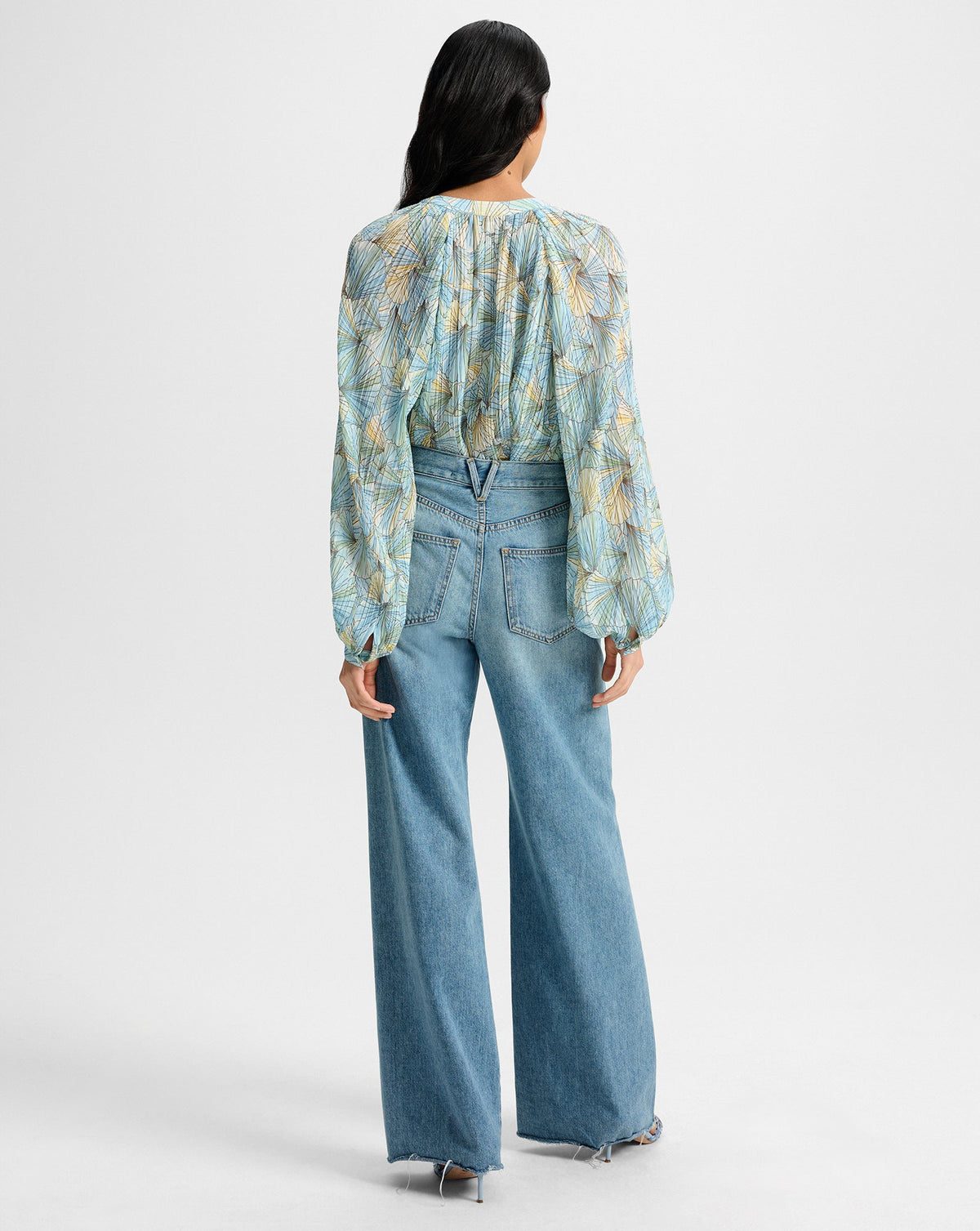 Fennel Pleated Button-Down
