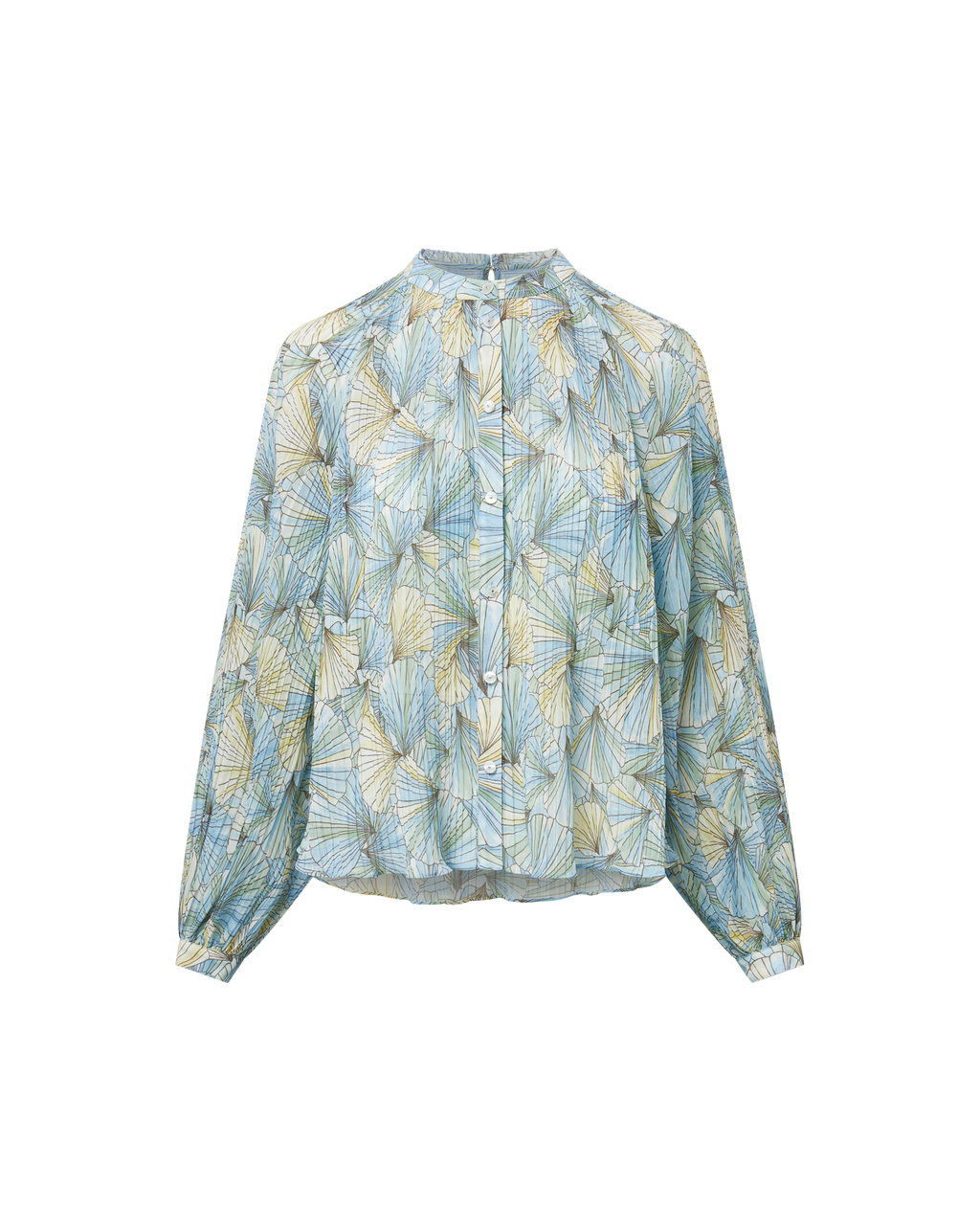 Fennel Pleated Button-Down
