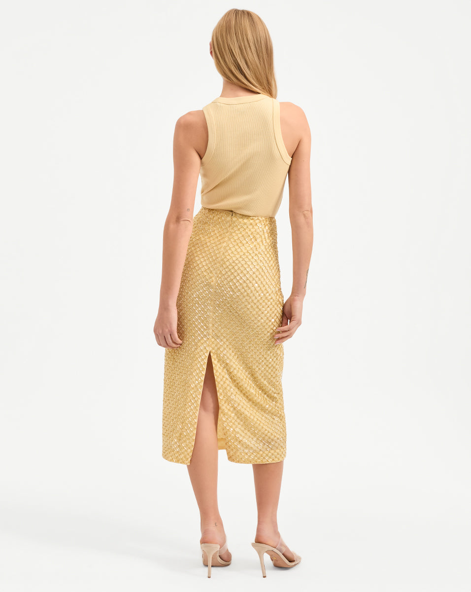 Allora Beaded Midi Skirt - Famous | Online Store