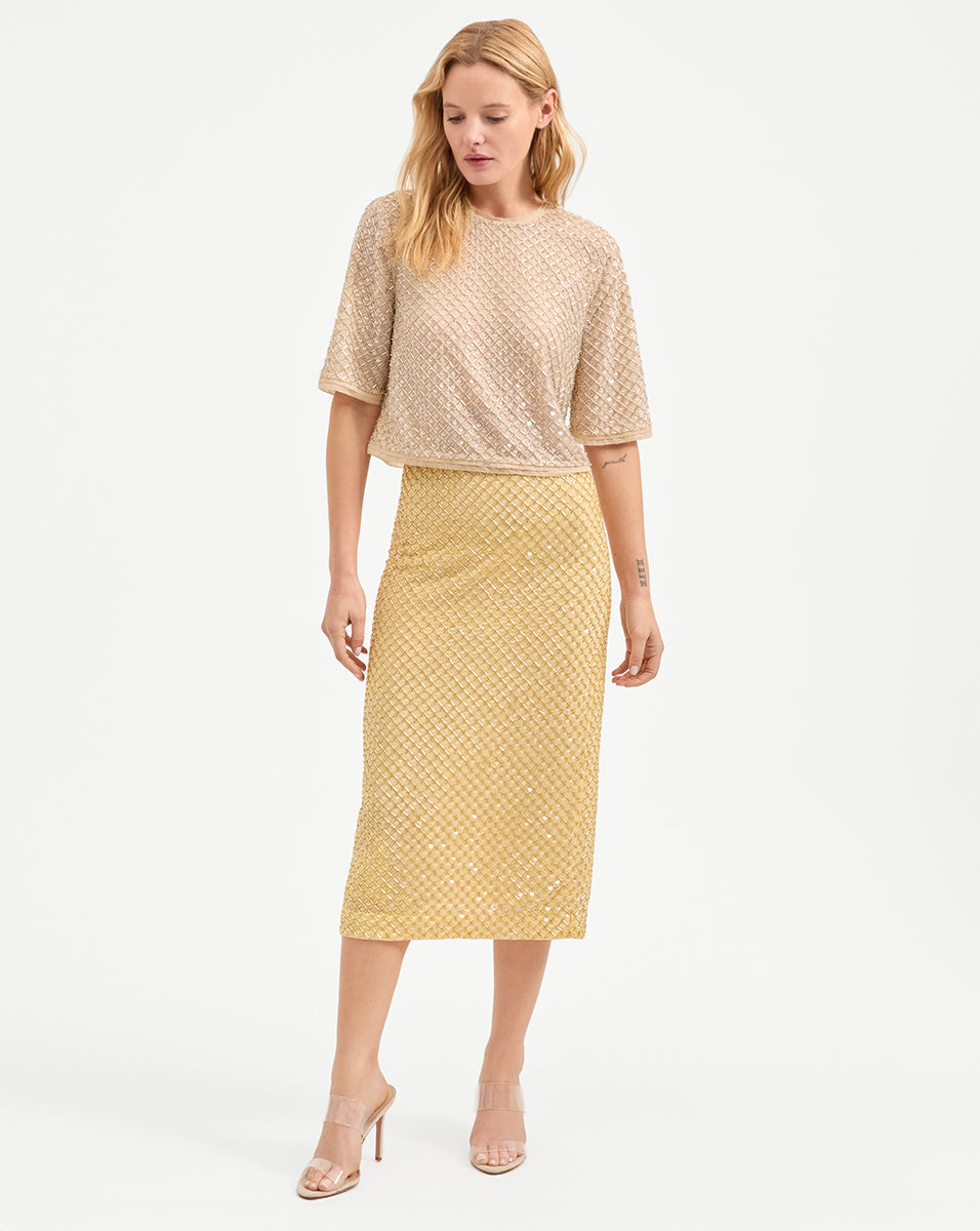 Allora Beaded Midi Skirt - Famous | Online Store
