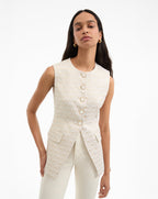 Gilet Lois à imprimé doré