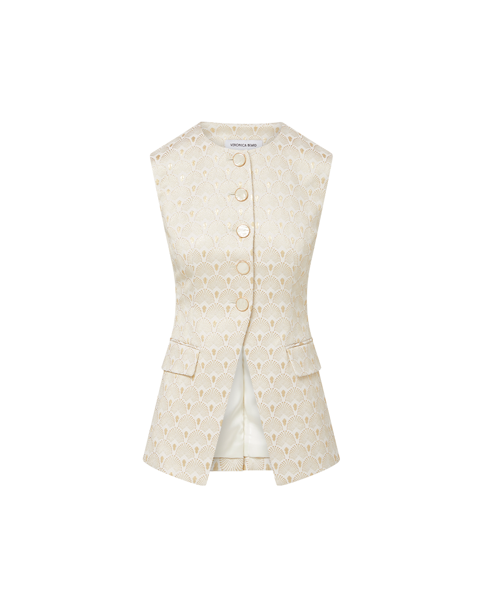 Gilet Lois à imprimé doré