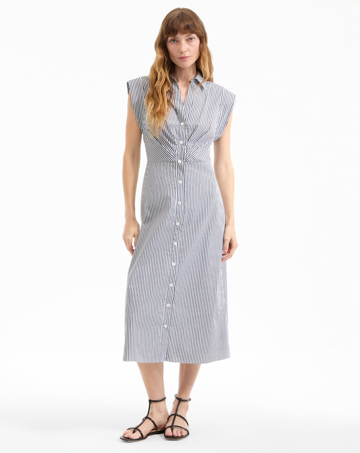 Haydon Striped Midi Shirtdress