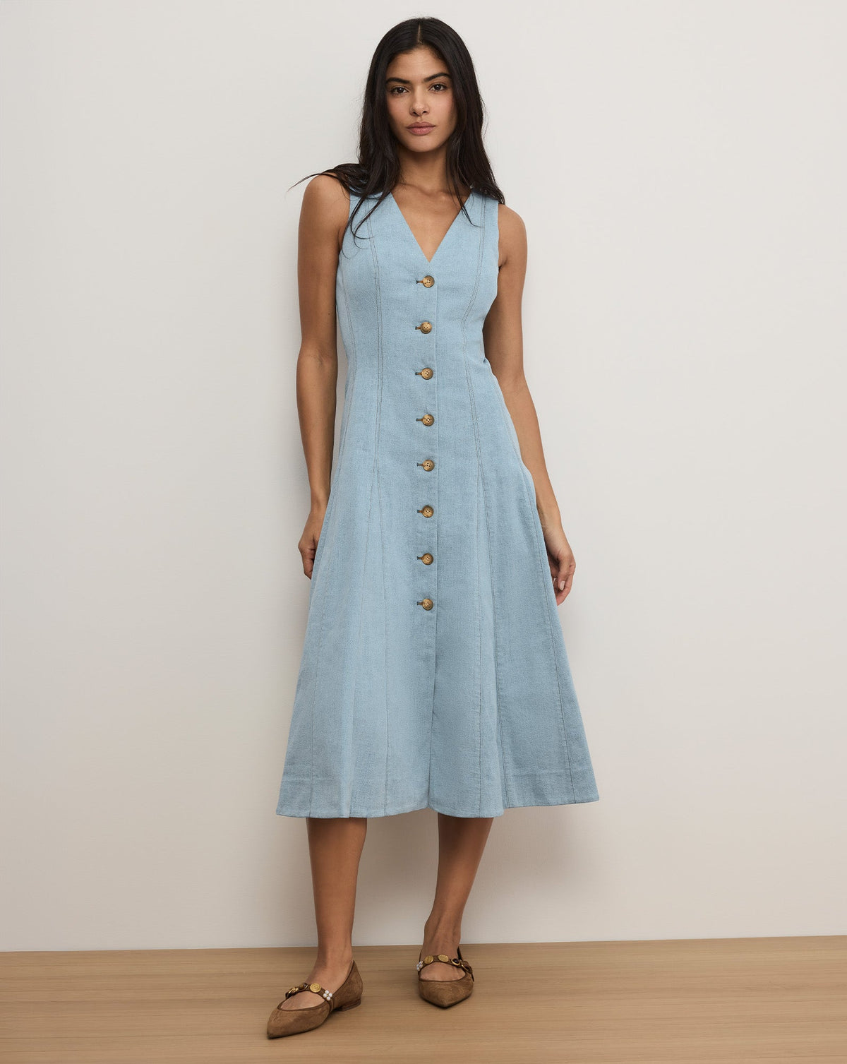 Lou Pleated Midi Dress
