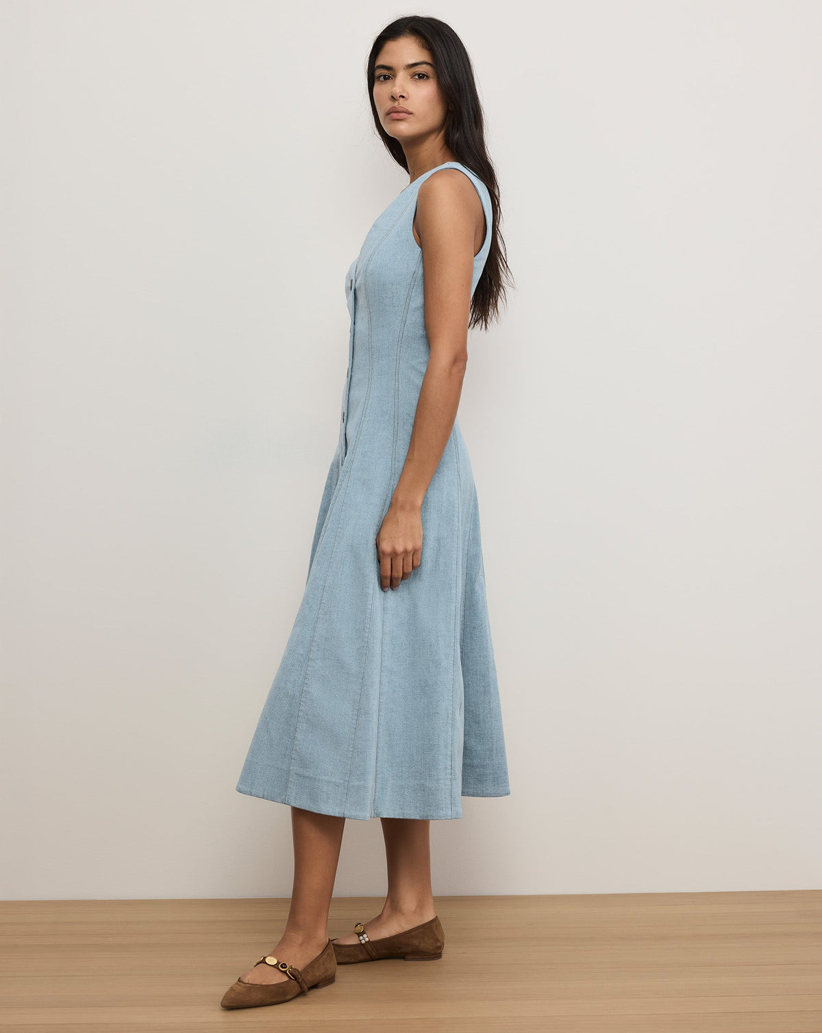 Lou Pleated Midi Dress