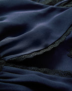 Robe longue Muriel à bordure en dentelle