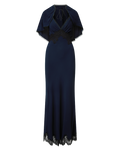 Robe longue Muriel à bordure en dentelle