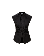 Joon Tie-Neck Button-Down Blouse