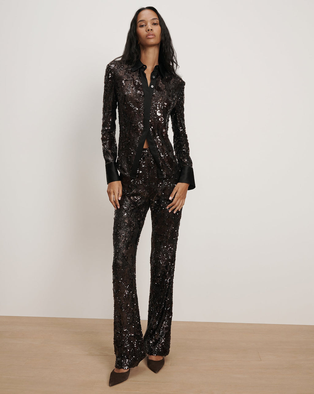 Matty Sequin Button-Down Shirt