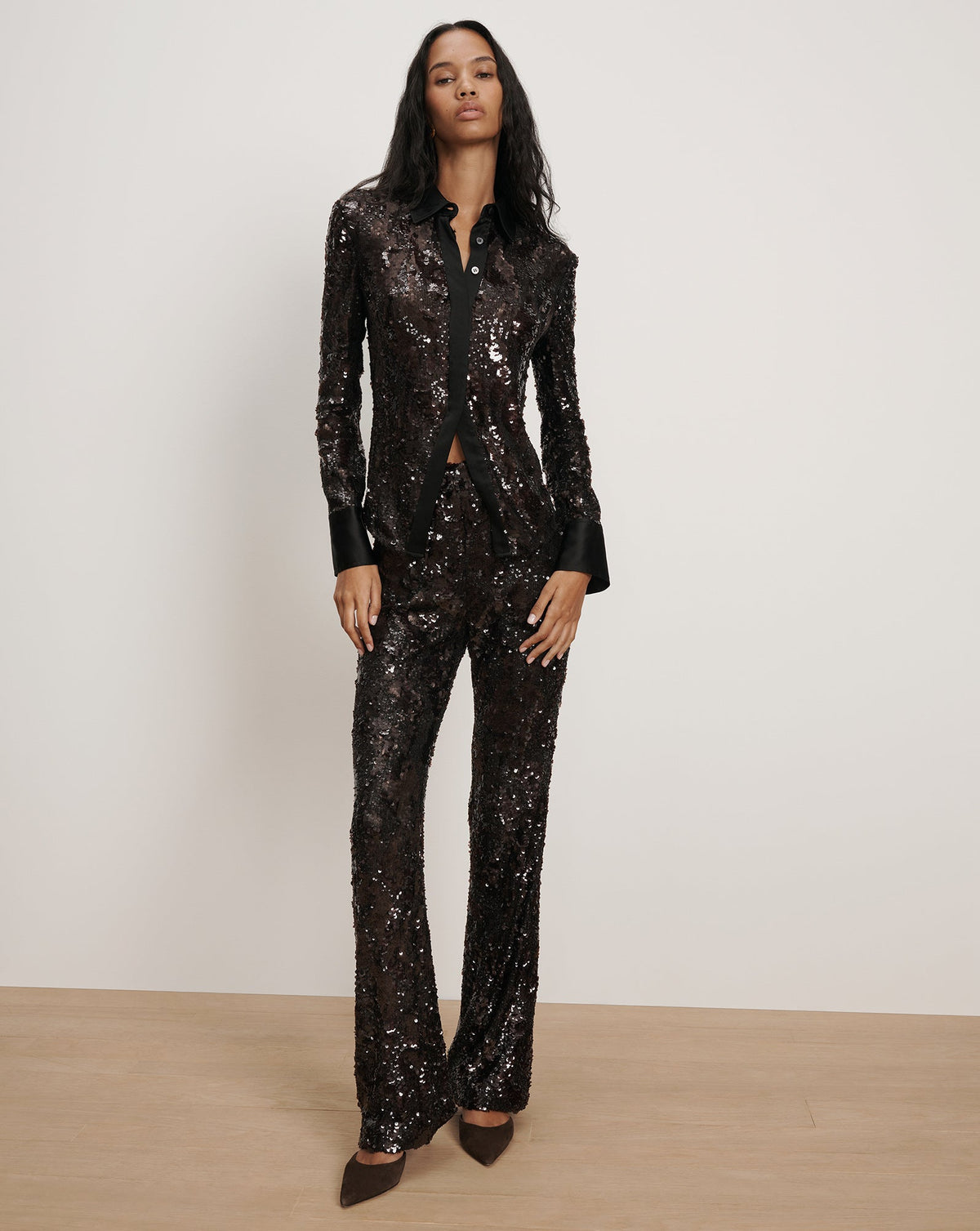 Matty Sequin Button-Down Shirt