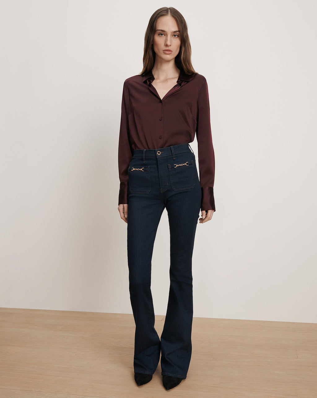 Monique Silk Button-Down Shirt