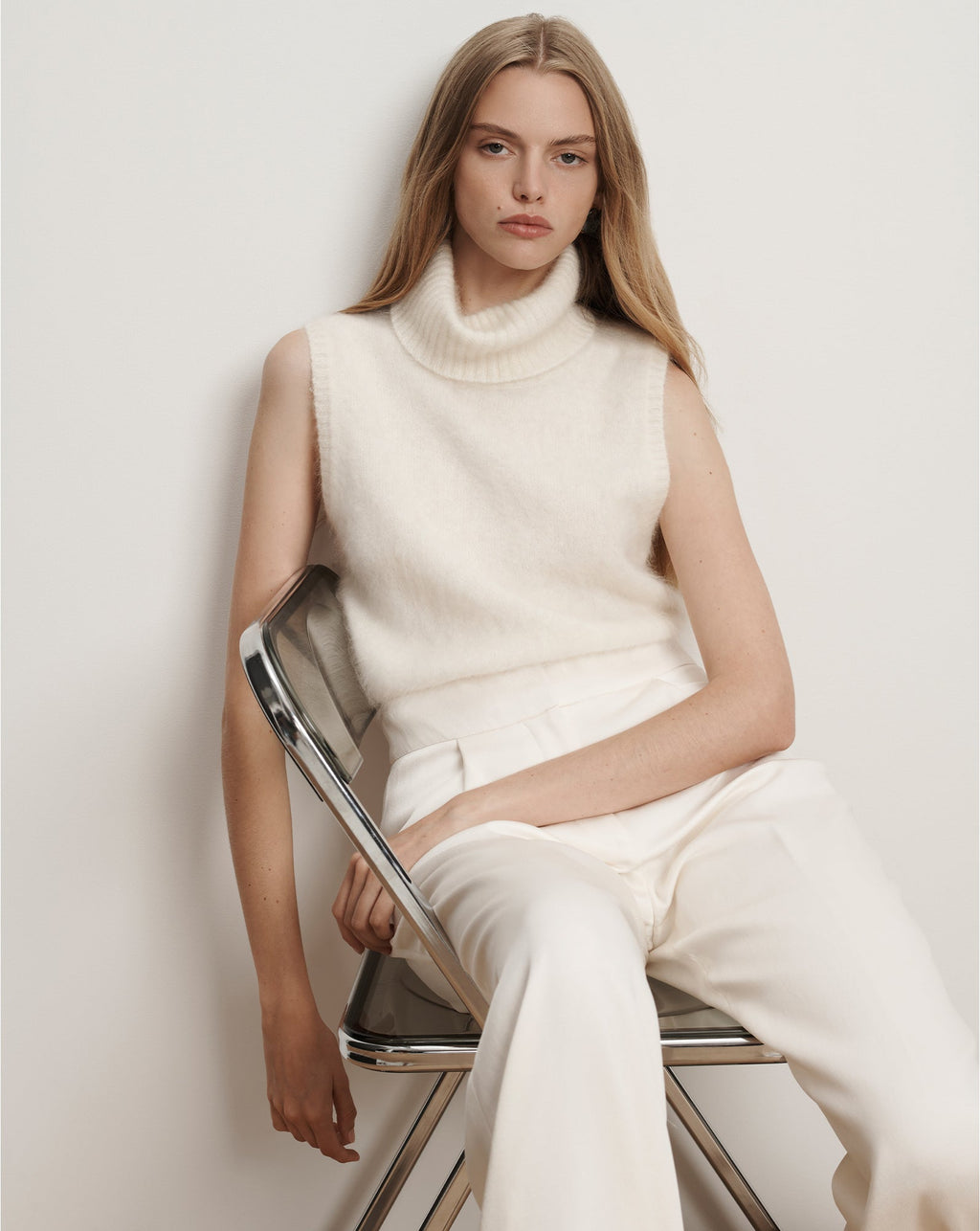Mazzy Brushed Cashmere Sleeveless Sweater