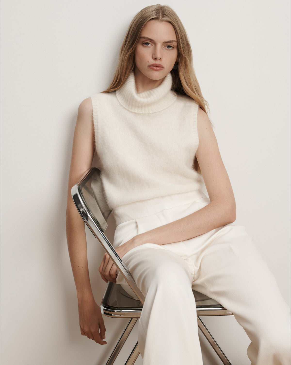 Mazzy Brushed Cashmere Sleeveless Sweater
