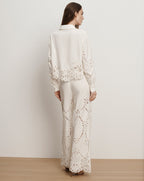 Daisy Wide-Leg Eyelet Pant