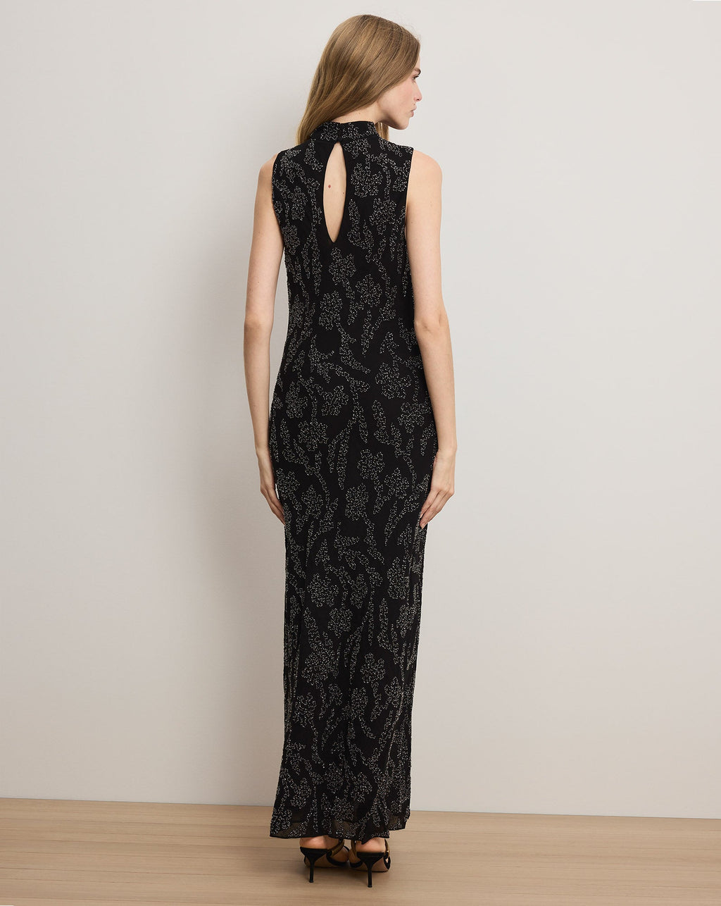 Robe longue ornée de perles Sylven