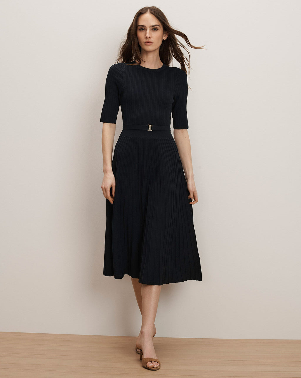 Robe midi Elthea ceinturée