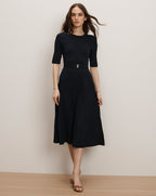 Robe midi Elthea ceinturée