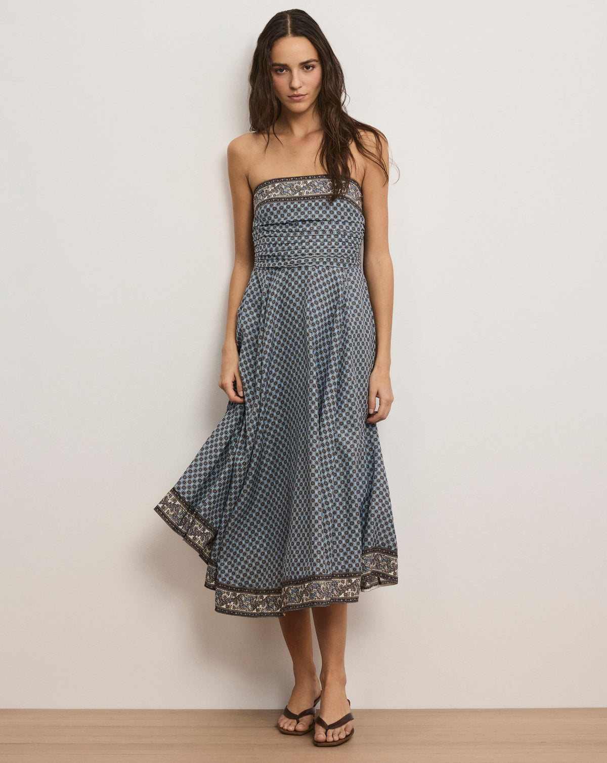 Lana Scarf-Print Midi Dress