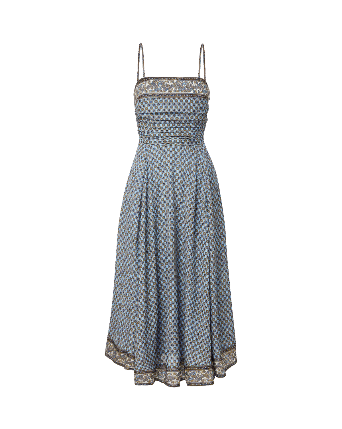 Lana Scarf-Print Midi Dress