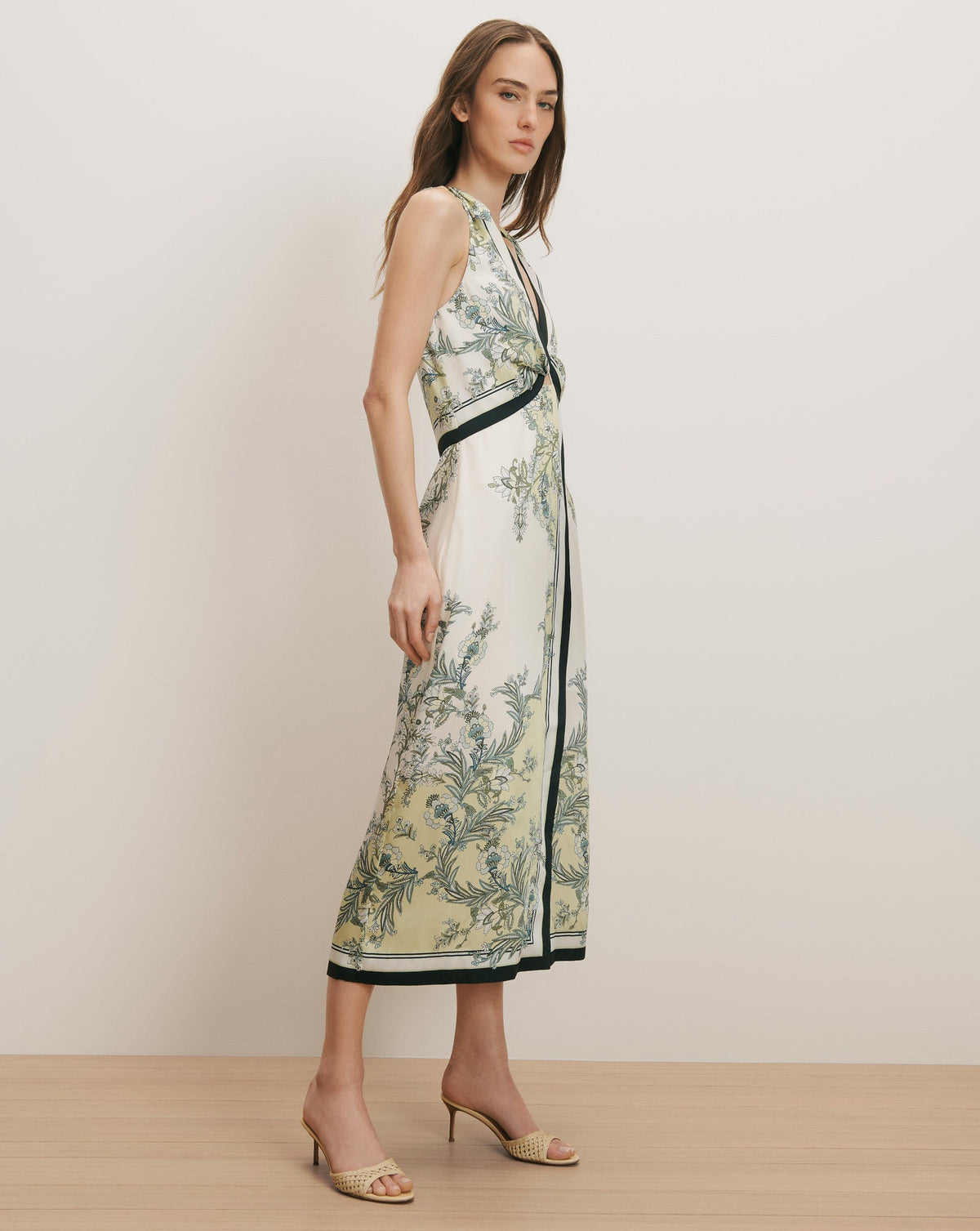 Kaliza Scarf-Print Midi Dress