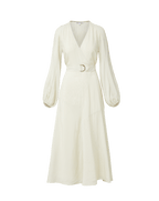 Seneca Bishop-Sleeve Midi Dress