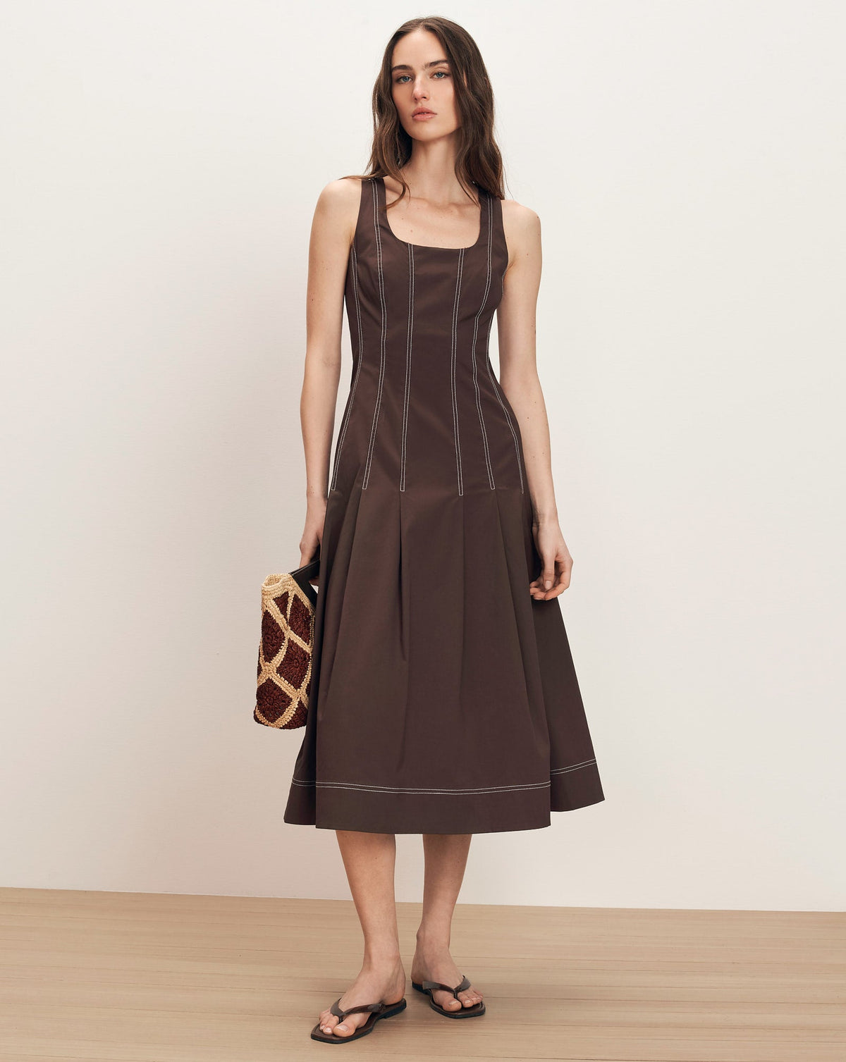 Robe midi en popeline de coton Jolie