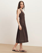 Robe midi en popeline de coton Jolie
