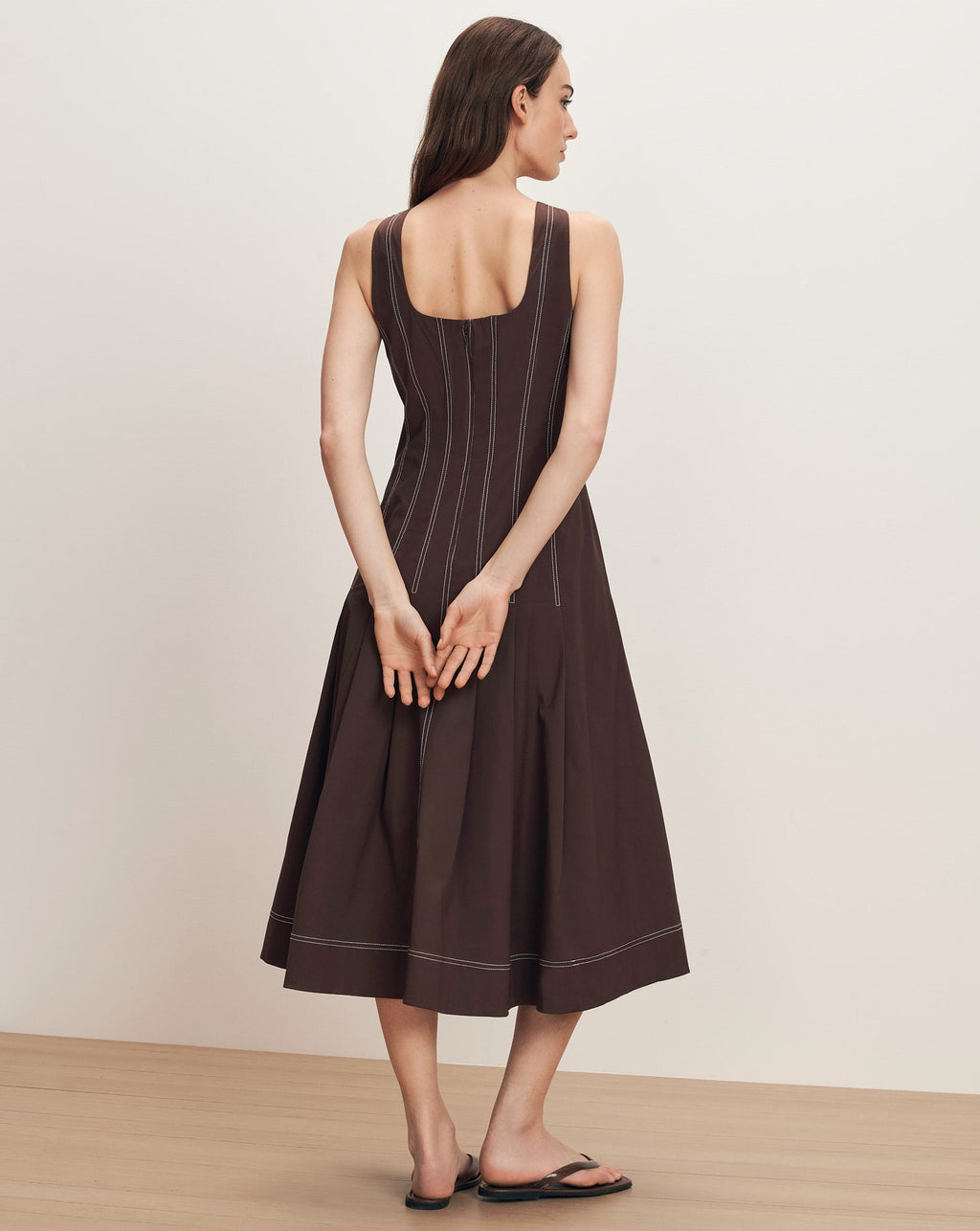 Robe midi en popeline de coton Jolie