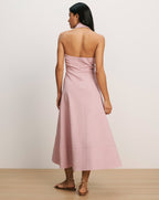 Robe midi dos nu en seersucker Mackey