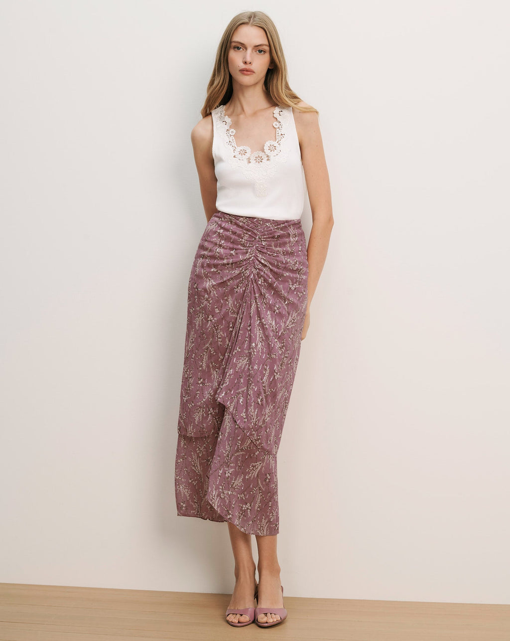 Jupe Midi Fleurie Sira