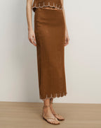 Jupe midi en lin Malou