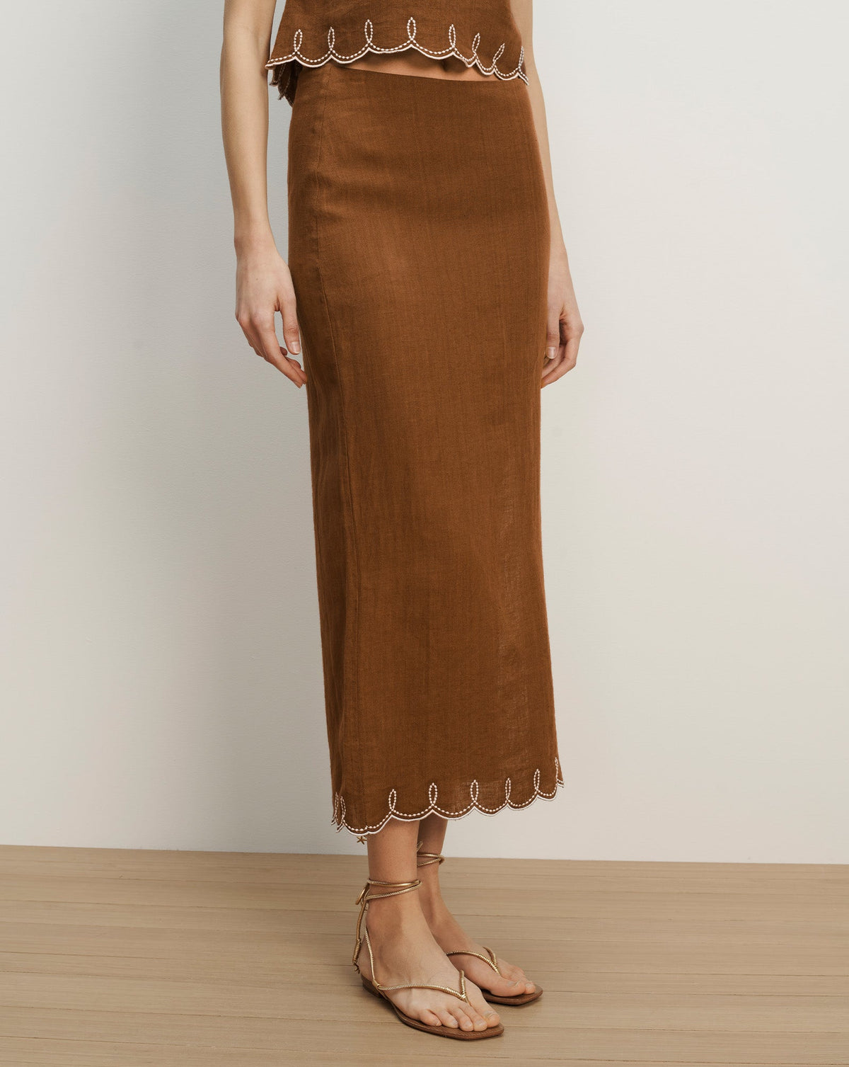 Malou Linen Midi Skirt