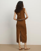 Jupe midi en lin Malou