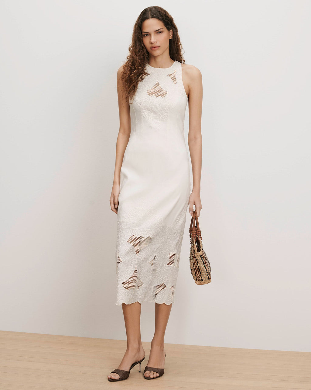 Robe midi à œillets Upten