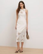 Robe midi à œillets Upten