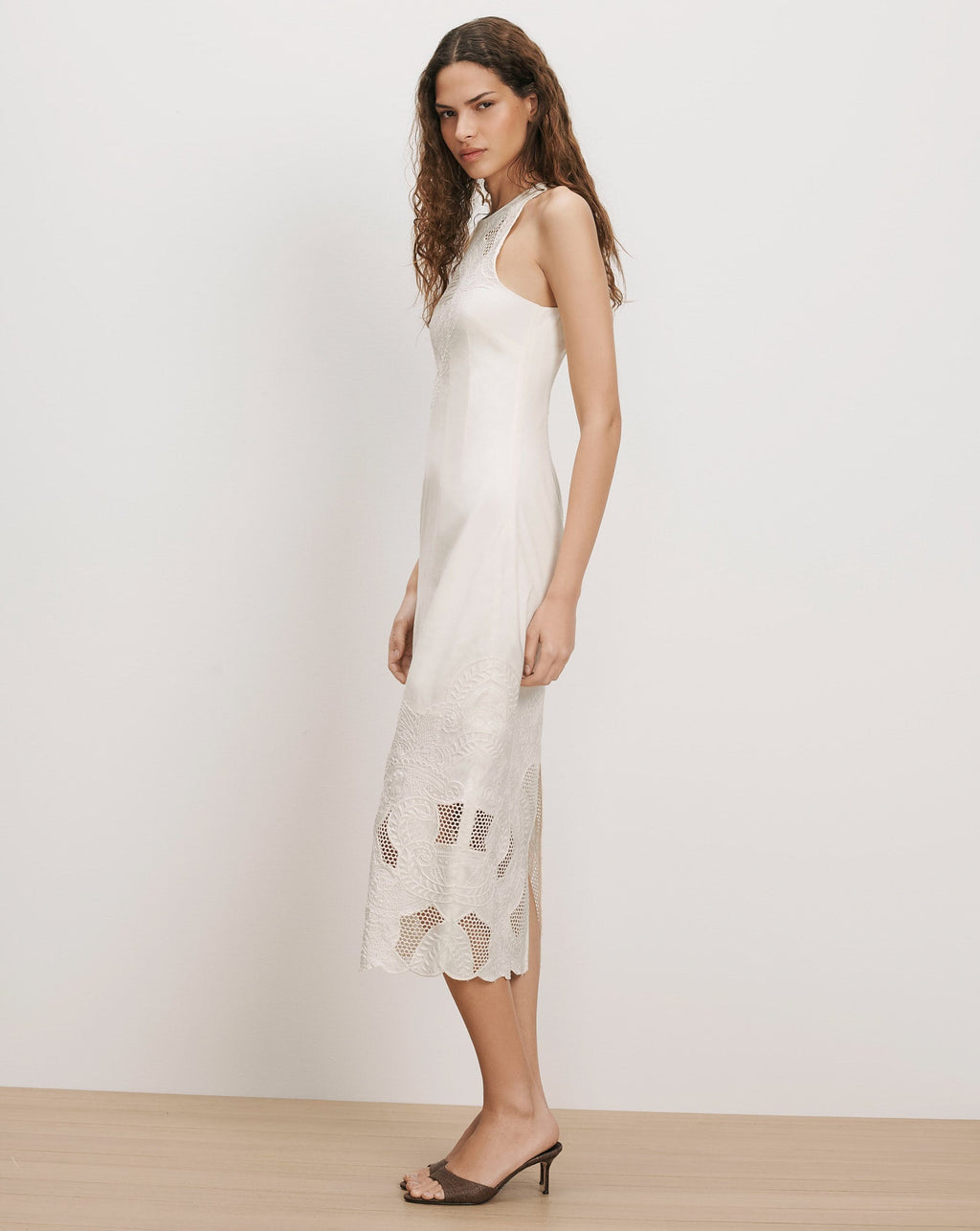 Robe midi à œillets Upten